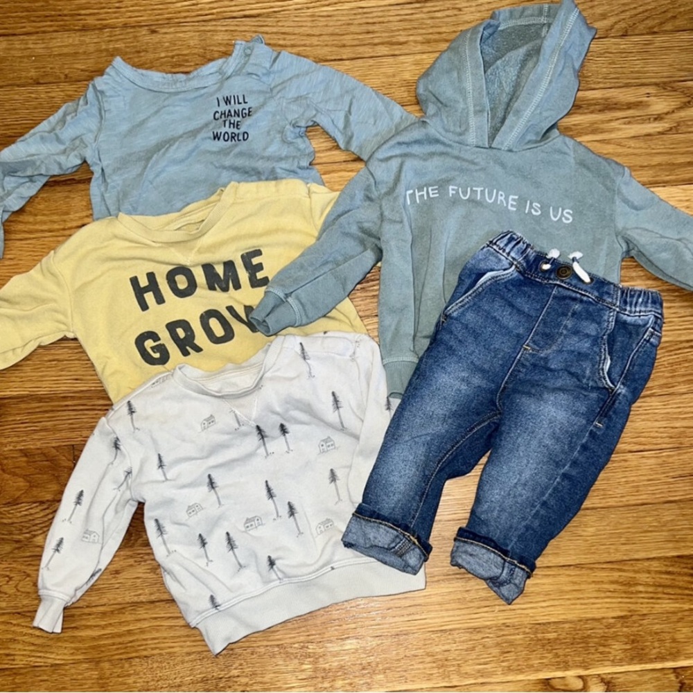 Little Co Lauren Conrad Organic 12M Pull On Jeans And Tops Sweatshirt Hoodie